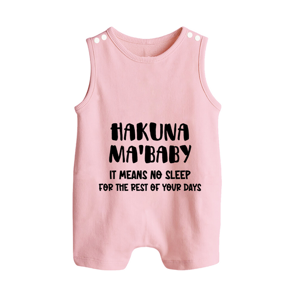 Hakuna Ma'baby Romper Suit | Custom Baby Romper Suit for a Worry-Free Little One - BABY PINK - 0 - 5 Months Old (Chest 18")