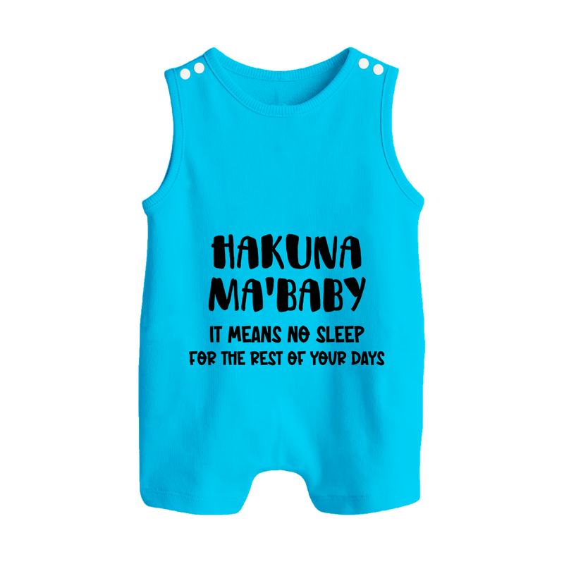 Hakuna Ma'baby Romper Suit | Custom Baby Romper Suit for a Worry-Free Little One - SKY BLUE - 0 - 5 Months Old (Chest 18")