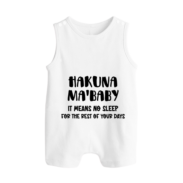 Hakuna Ma'baby Romper Suit | Custom Baby Romper Suit for a Worry-Free Little One - WHITE - 0 - 5 Months Old (Chest 18")