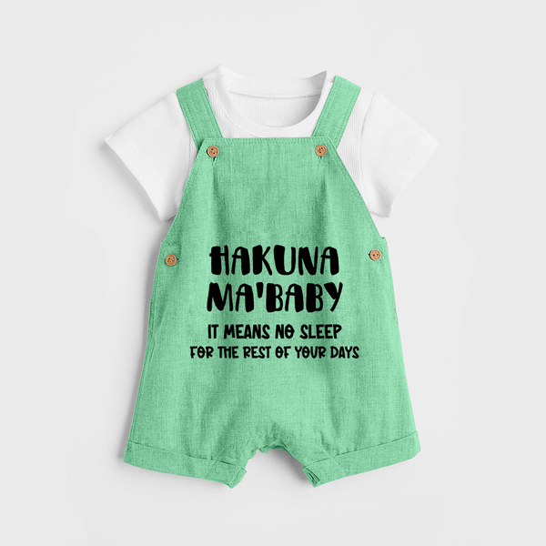 Hakuna Ma'baby Dungaree | Custom Baby Dungaree for a Worry-Free Little One - GREEN - 0 - 5 Months Old (Chest 18")