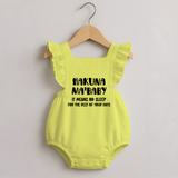 Hakuna Ma'baby Romper Frock | Custom Baby Romper Frock for a Worry-Free Little One - PASTEL YELLOW - 0 - 3 Months Old (Chest 19")