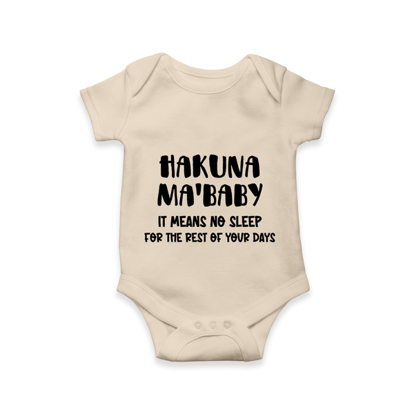 Hakuna Ma'baby Romper | Custom Baby Romper for a Worry-Free Little One - IVORY - New Born (Chest 14")