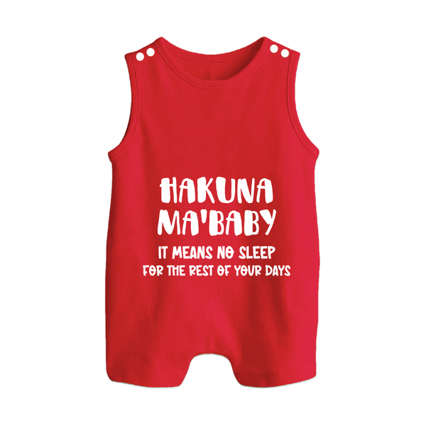 Hakuna Ma'baby Romper Suit | Custom Baby Romper Suit for a Worry-Free Little One - RED - 0 - 5 Months Old (Chest 18")