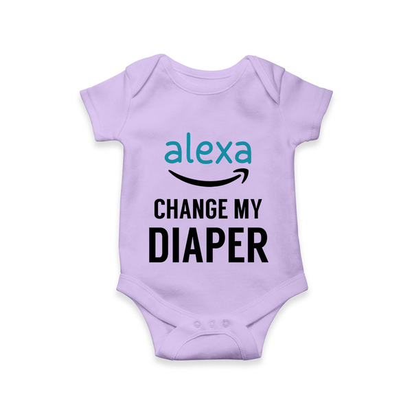 Alexa Change My Diaper Romper | Personalized Baby Romper for Tech-Savvy Parents - LILAC - New Born (Chest 14")