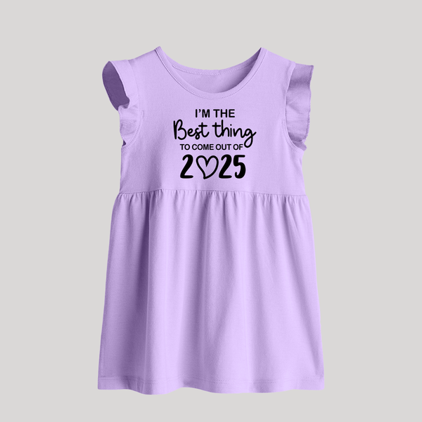I'm the Best Thing to Come Out of 2025 Baby Frock | Custom BabyFrock for 2025 - LILAC - 0 - 3 Months Old (Chest 17")
