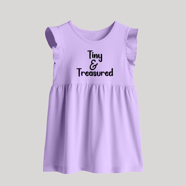 Tiny & Treasured Baby Frock | Personalized BabyFrock for Your Little Treasure - LILAC - 0 - 3 Months Old (Chest 17")