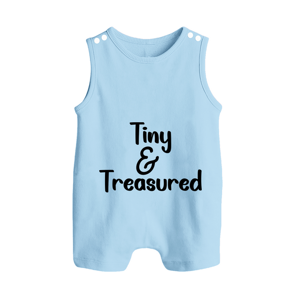 Tiny & Treasured Romper Suit | Personalized Baby Romper Suit for Your Little Treasure - BABY BLUE - 0 - 5 Months Old (Chest 18")