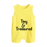Tiny & Treasured Romper Suit | Personalized Baby Romper Suit for Your Little Treasure - PASTEL YELLOW - 0 - 5 Months Old (Chest 18")