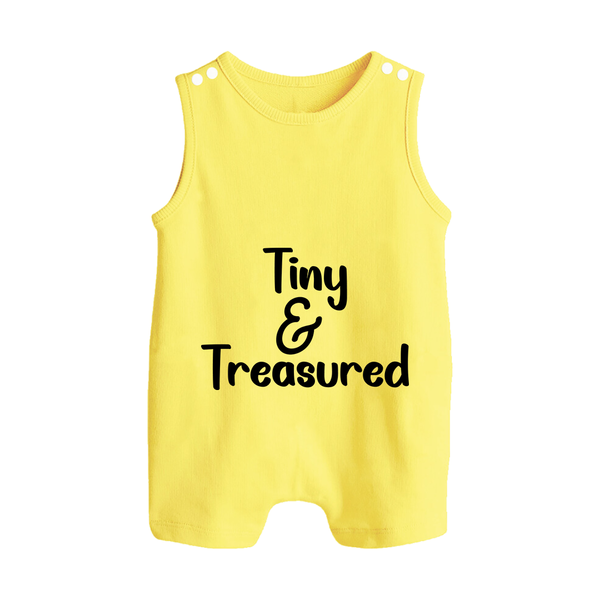 Tiny & Treasured Romper Suit | Personalized Baby Romper Suit for Your Little Treasure - PASTEL YELLOW - 0 - 5 Months Old (Chest 18")