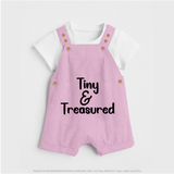 Tiny & Treasured Dungaree | Personalized Baby Dungaree for Your Little Treasure - BABY PINK - 0 - 5 Months Old (Chest 18")