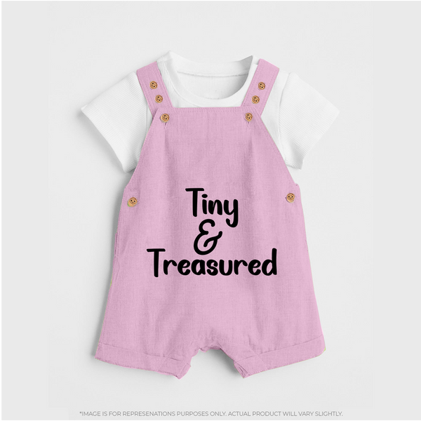 Tiny & Treasured Dungaree | Personalized Baby Dungaree for Your Little Treasure - BABY PINK - 0 - 5 Months Old (Chest 18")