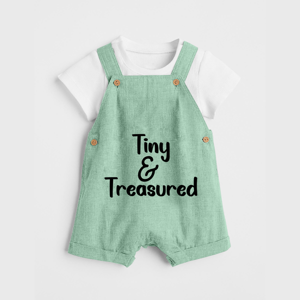 Tiny & Treasured Dungaree | Personalized Baby Dungaree for Your Little Treasure - MINT GREEN - 0 - 5 Months Old (Chest 18")