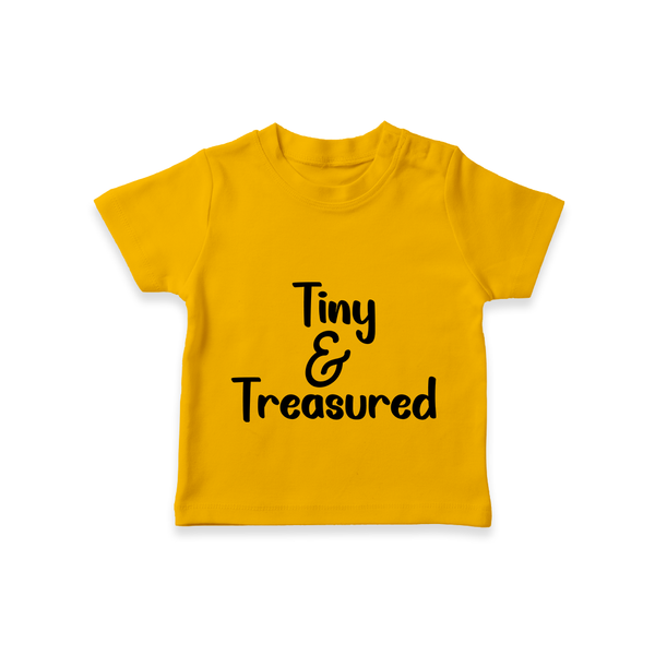 Tiny & Treasured TShirt | Personalized Baby TShirt for Your Little Treasure - CHROME YELLOW - 0-5 Months Old (Chest 17")
