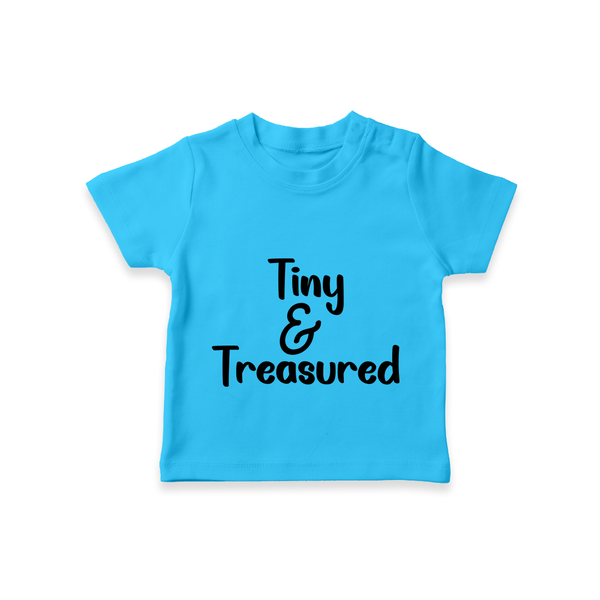 Tiny & Treasured TShirt | Personalized Baby TShirt for Your Little Treasure - SKY BLUE - 0-5 Months Old (Chest 17")