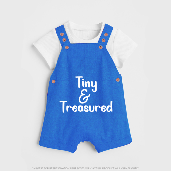Tiny & Treasured Dungaree | Personalized Baby Dungaree for Your Little Treasure - COBALT BLUE - 0 - 5 Months Old (Chest 18")