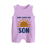 Here Comes the Son Romper Suit | Custom Baby Romper Suit for Your Little Sunbeam - LILAC - 0 - 5 Months Old (Chest 18")