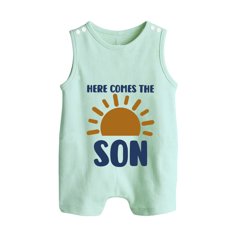 Here Comes the Son Romper Suit | Custom Baby Romper Suit for Your Little Sunbeam - MINT GREEN - 0 - 5 Months Old (Chest 18")