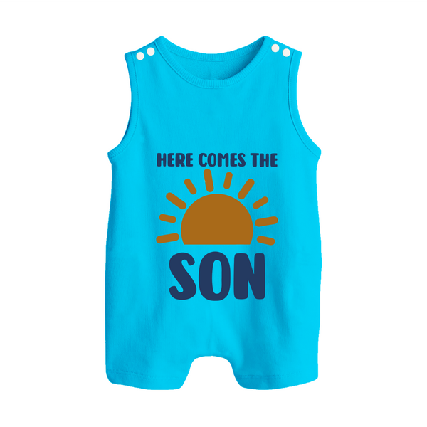 Here Comes the Son Romper Suit | Custom Baby Romper Suit for Your Little Sunbeam - SKY BLUE - 0 - 5 Months Old (Chest 18")