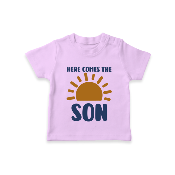 Here Comes the Son TShirt | Custom Baby TShirt for Your Little Sunbeam - LILAC - 0-5 Months Old (Chest 17")