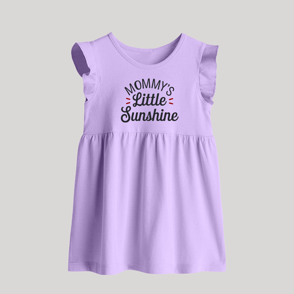 Mommy's Little Sunshine Baby Frock | Personalized BabyFrock for Mommy's Sunshine - LILAC - 0 - 3 Months Old (Chest 17")