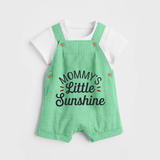 Mommy's Little Sunshine Dungaree | Personalized Baby Dungaree for Mommy's Sunshine - GREEN - 0 - 5 Months Old (Chest 18")