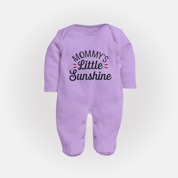 Mommy's Little Sunshine Sleep Suit | Personalized Baby Sleep Suit for Mommy's Sunshine - LILAC - New Born (Chest 7.5")