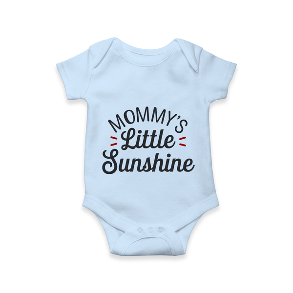 Mommy's Little Sunshine Romper | Personalized Baby Romper for Mommy’s Sunshine - BABY BLUE - New Born (Chest 14")