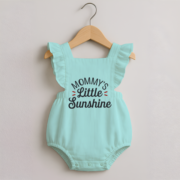 Mommy's Little Sunshine Romper Frock | Personalized Baby Romper Frock for Mommy's Sunshine - MINT GREEN - 0 - 3 Months Old (Chest 19")