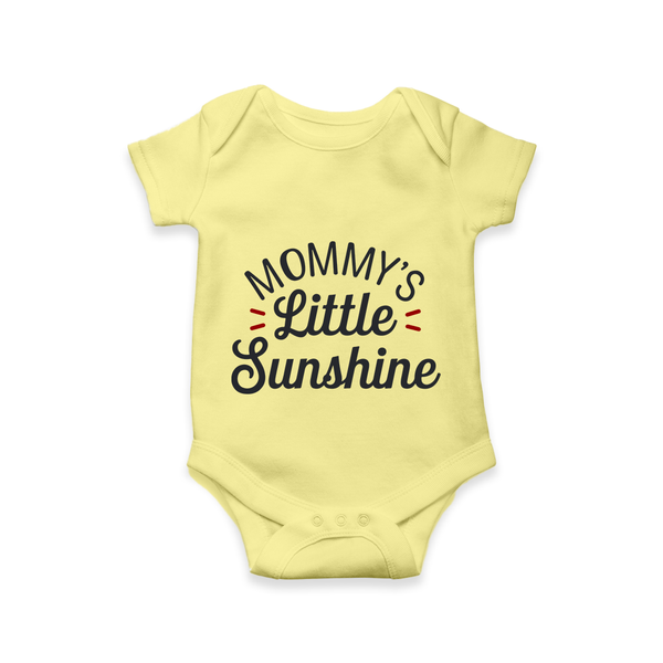 Mommy's Little Sunshine Romper | Personalized Baby Romper for Mommy’s Sunshine - PASTEL YELLOW - New Born (Chest 14")
