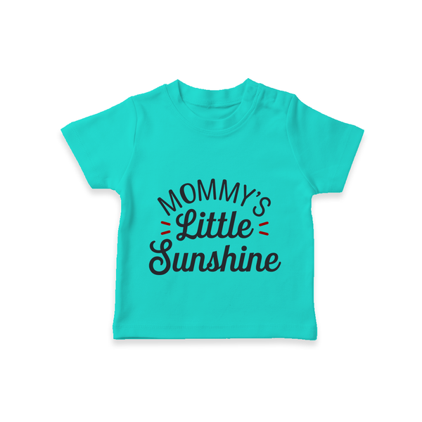 Mommy's Little Sunshine TShirt | Personalized Baby TShirt for Mommy's Sunshine - TEAL - 0-5 Months Old (Chest 17")
