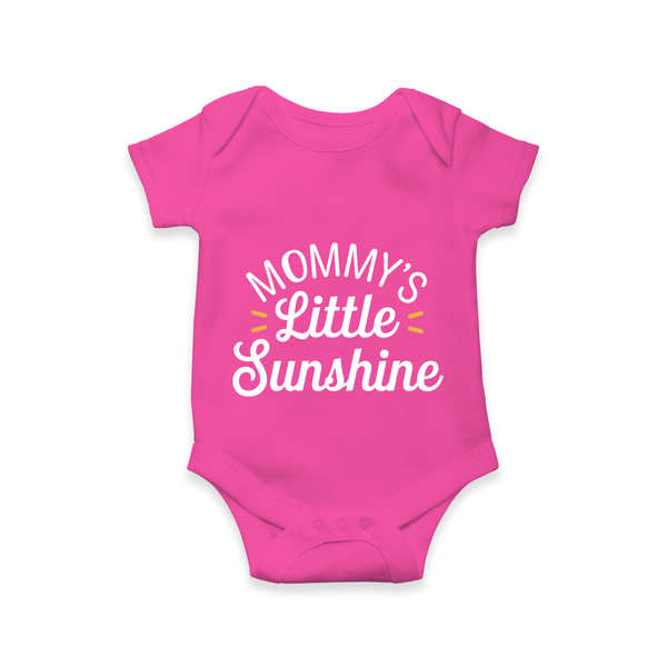 Mommy's Little Sunshine Romper | Personalized Baby Romper for Mommy’s Sunshine - HOT PINK - New Born (Chest 14")