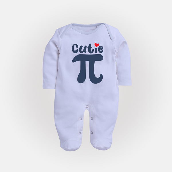 Cutie Pie Sleep Suit | Custom Baby Sleep Suit for Your Little Cutie - BABY BLUE - New Born (Chest 7.5")