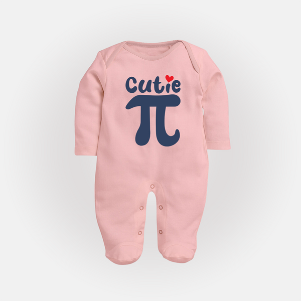 Cutie Pie Sleep Suit | Custom Baby Sleep Suit for Your Little Cutie - BABY PINK - New Born (Chest 7.5")