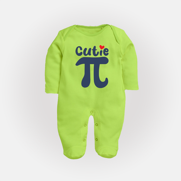 Cutie Pie Sleep Suit | Custom Baby Sleep Suit for Your Little Cutie - LIME GREEN - New Born (Chest 7.5")