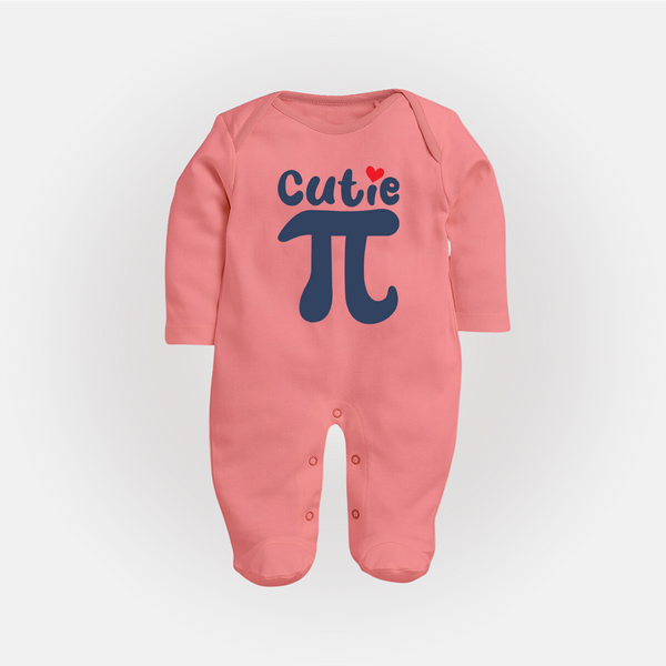 Cutie Pie Sleep Suit | Custom Baby Sleep Suit for Your Little Cutie - PEACH - New Born (Chest 7.5")