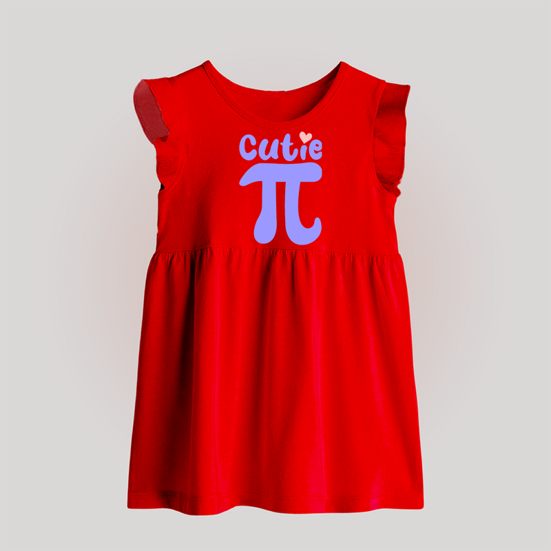 Cutie Pie Baby Frock | Custom BabyFrock for Your Little Cutie - RED - 0 - 3 Months Old (Chest 17")