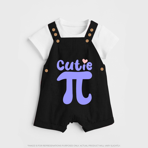 Cutie Pie Dungaree | Custom Baby Dungaree for Your Little Cutie - BLACK - 0 - 5 Months Old (Chest 18")