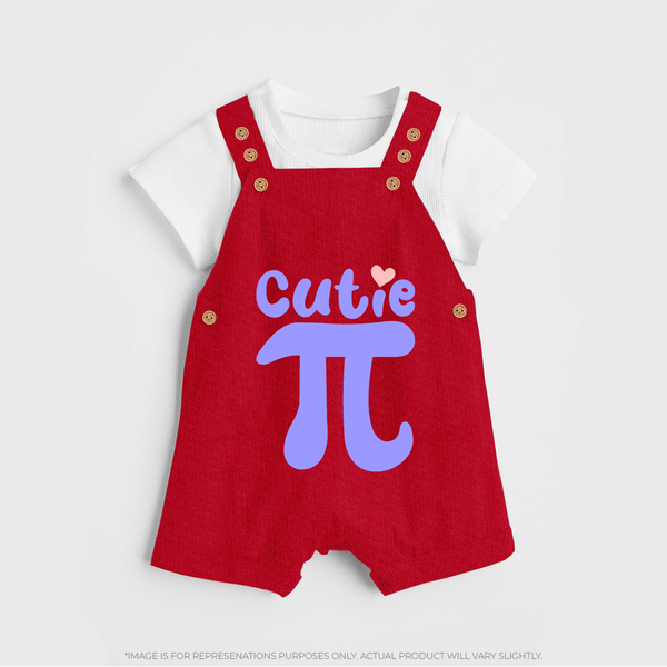 Cutie Pie Dungaree | Custom Baby Dungaree for Your Little Cutie - RED - 0 - 5 Months Old (Chest 18")