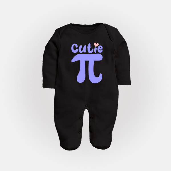 Cutie Pie Sleep Suit | Custom Baby Sleep Suit for Your Little Cutie - BLACK - New Born (Chest 7.5")
