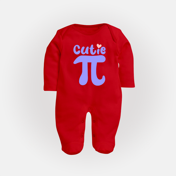 Cutie Pie Sleep Suit | Custom Baby Sleep Suit for Your Little Cutie - RED - New Born (Chest 7.5")