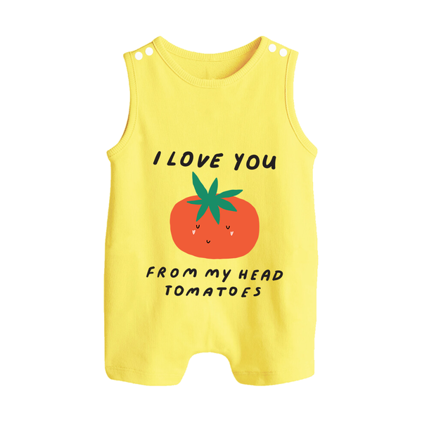 I Love You from My Head to My Toes Romper Suit | Personalized Baby Romper Suit for Your Little One - PASTEL YELLOW - 0 - 5 Months Old (Chest 18")