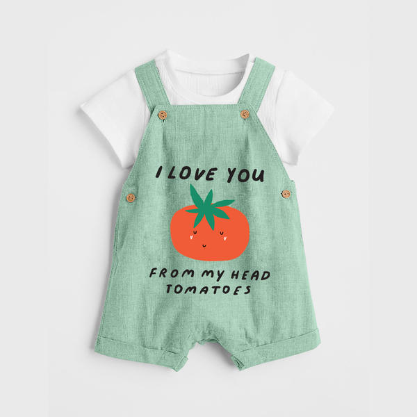 I Love You from My Head to My Toes Dungaree | Personalized Baby Dungaree for Your Little One - MINT GREEN - 0 - 5 Months Old (Chest 18")