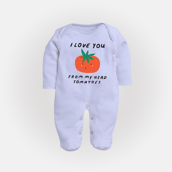 I Love You from My Head to My Toes Sleep Suit | Personalized Baby Sleep Suit for Your Little One - BABY BLUE - New Born (Chest 7.5")