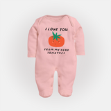 I Love You from My Head to My Toes Sleep Suit | Personalized Baby Sleep Suit for Your Little One - BABY PINK - New Born (Chest 7.5")