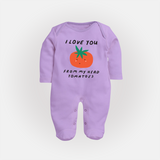 I Love You from My Head to My Toes Sleep Suit | Personalized Baby Sleep Suit for Your Little One - LILAC - New Born (Chest 7.5")