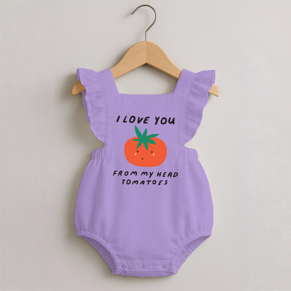 I Love You from My Head to My Toes Romper Frock | Personalized Baby Romper Frock for Your Little One - LILAC - 0 - 3 Months Old (Chest 19")