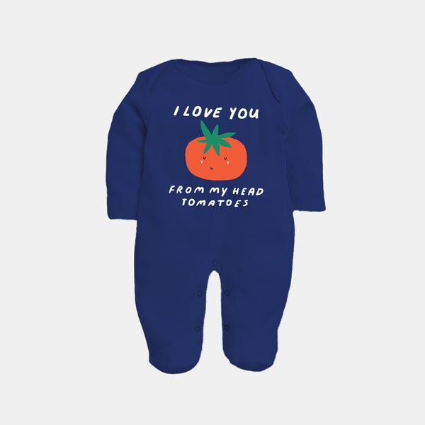 I Love You from My Head to My Toes Sleep Suit | Personalized Baby Sleep Suit for Your Little One - NAVY BLUE - New Born (Chest 7.5")