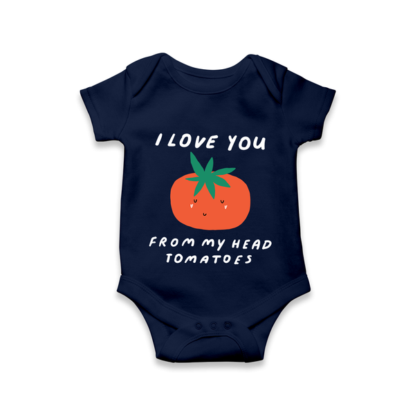 I Love You from My Head to My Toes Romper | Personalized Baby Romper for Your Little One - NAVY BLUE - New Born (Chest 14")