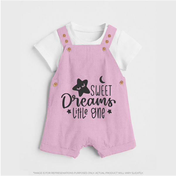 Sweet Dreams Little One Dungaree | Personalized Baby Dungaree for Sweet Slumbers - BABY PINK - 0 - 5 Months Old (Chest 18")