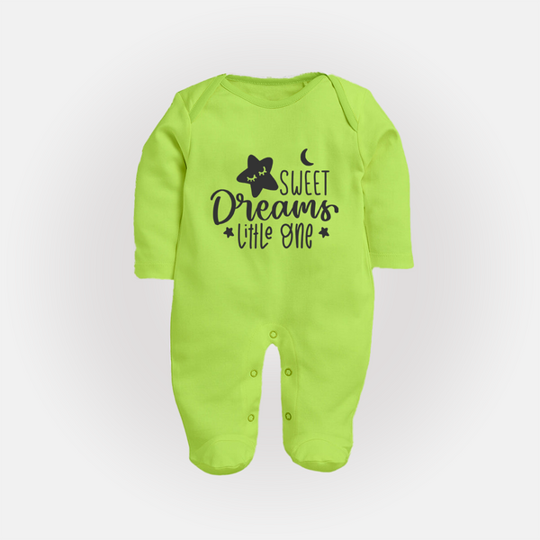 Sweet Dreams Little One Sleep Suit | Personalized Baby Sleep Suit for Sweet Slumbers - LIME GREEN - New Born (Chest 7.5")